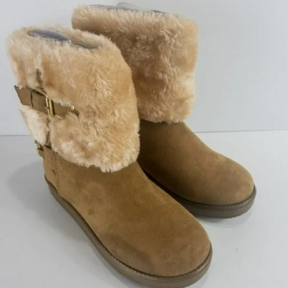 GBG Los Angeles Aleya Faux Fur Winter Boots Honey Glaze 6 - Picture 4 of 4